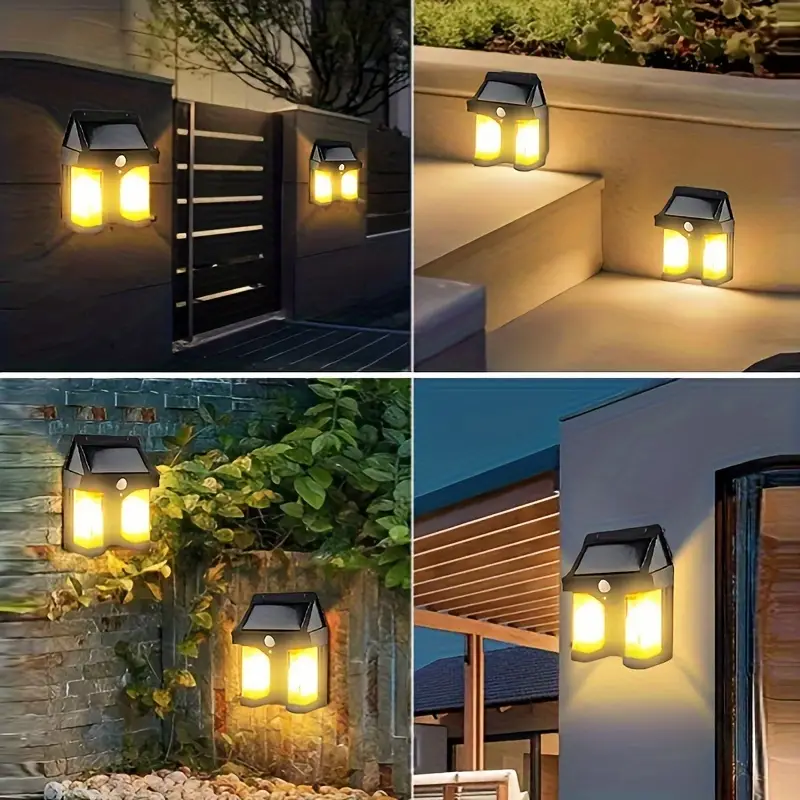 Set 2 x Lampa solara dubla, 3 moduri iluminare