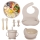 Set hranire bebe 8 piese, termorezistente, silicon, fara BPA