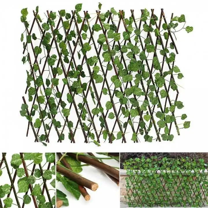 Paravan cu frunze artificiale, 180 x 60 cm