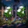 Set 2 x Lampa solara Trandafir Alb, 3 flori LED
