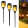 Set 4 x Lampa solara tip torta cu efect flacara, 51.5 cm