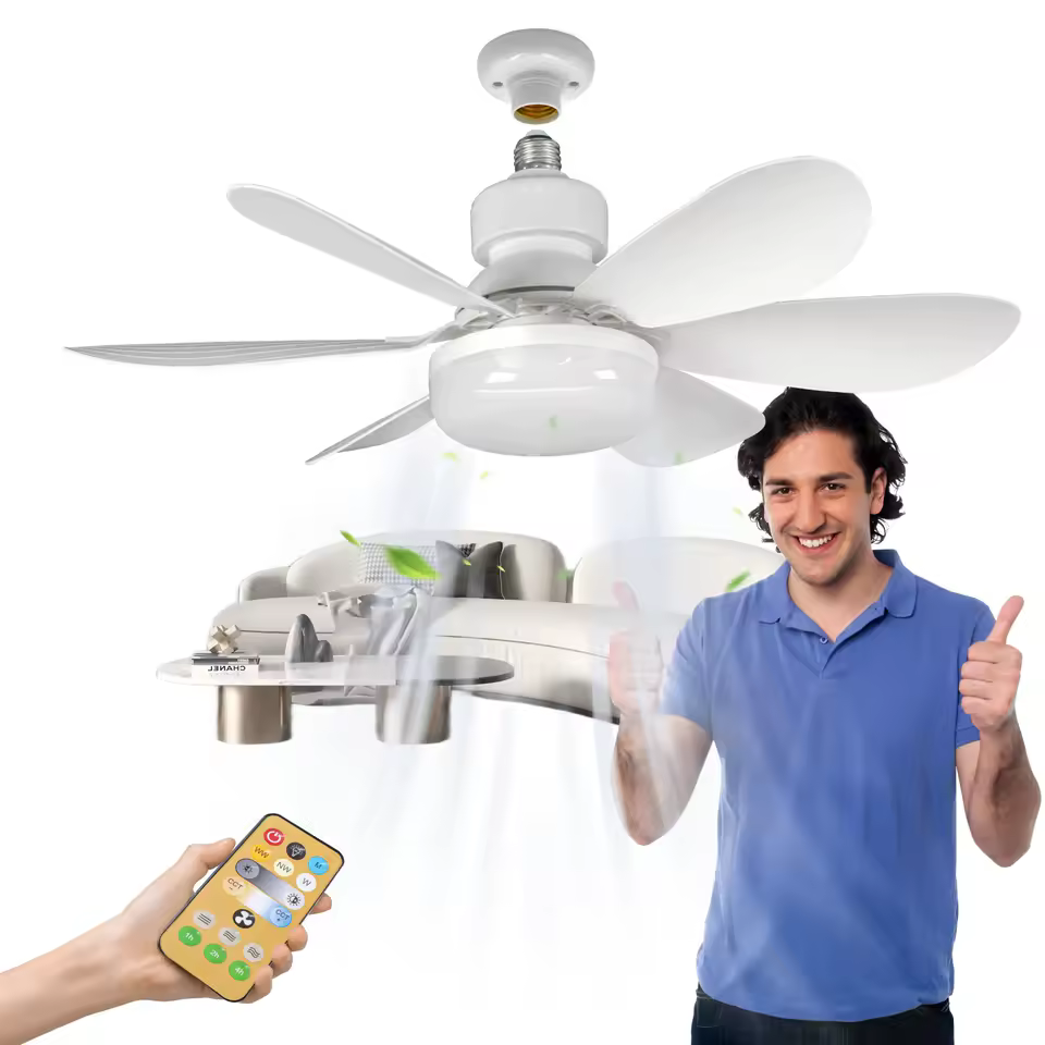 Lampa cu ventilator de tavan, 6 elice