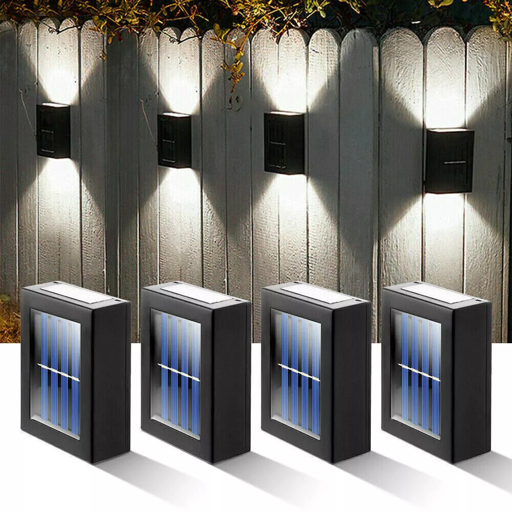 Set 4 x lampa solara 2 LED cu lumina bidirectionala