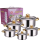 Set 10 piese: 5 oale inox, capace din sticla