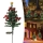Set 4 x Lampa solara LED de Craciun, brad impodobit 68 cm