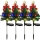 Set 4 x Lampa solara LED de Craciun, brad impodobit 68 cm