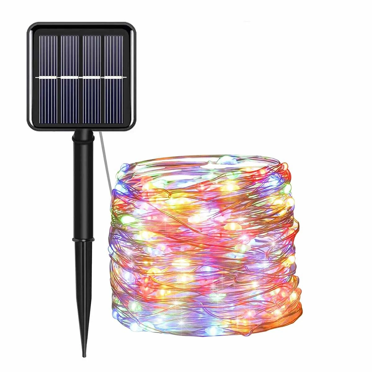 Instalatie solara 300 LED, 30 metri, telecomanda, Multicolor