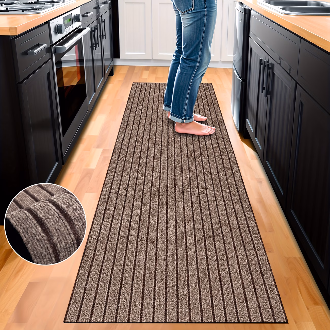 Covor adeziv 45x300 cm maro - traversa moderna