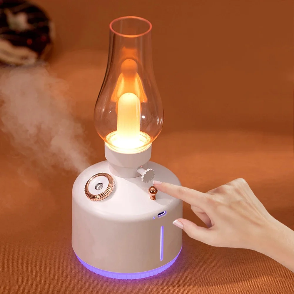 Lampa retro cu umidificator, USB, Baterie 1200 mAh, 280 ml
