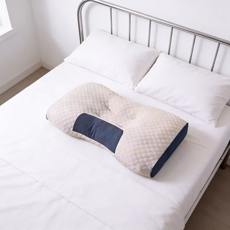 Set 2 x Perna cervicala ergonomica, invelis din bumbac