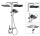 Set Premium: coloana dus, alama-cupru, 4 functii, butoane piano, gri grafit