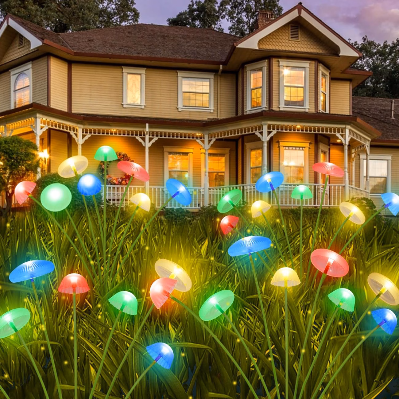 Set 4 x lampa solara 6 LED Jellyfish, Multicolor