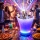 Frapiera LED cu boxa Bluetooth, efecte luminoase RGB, port USB