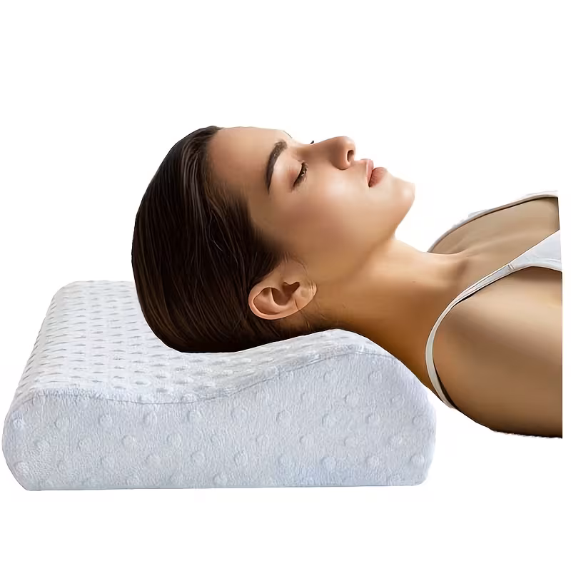 Set 2 x Perna cervicala ergonomica, invelis din bumbac
