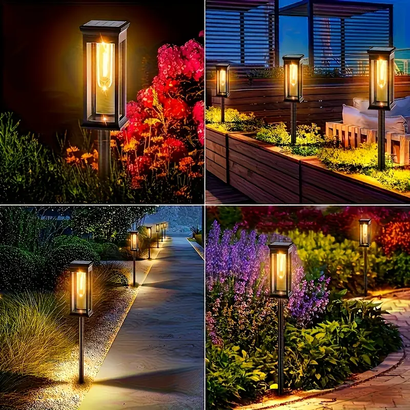 Set 2 x Lampa solara de gradina, IP65, LED Alb cald
