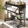Raft scurgator vase si tacamuri, 85 cm, Otel inoxidabil, Negru