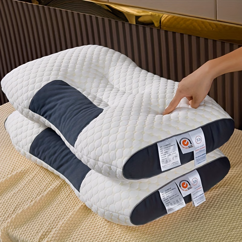 Set 2 x Perna cervicala ergonomica, invelis din bumbac