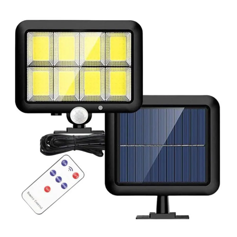 Proiector solar 160 LED 8 COB, Senzor de lumina si miscare