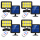 Set 4 x Proiector solar 160 LED 8 COB, Senzor de lumina si miscare