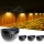 Set 3 x Lampa solara exterior, 6 LED, senzor, lumina calda, Negru