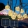 Instalatie solara LED 30 globulete, Alb cald