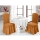 Set 6 huse de scaun, cu volane - Coniac