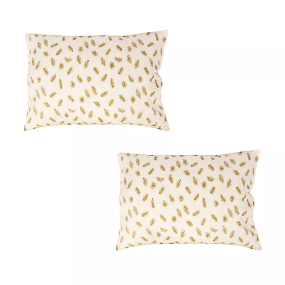 Set 2 perne din puf de gasca cu invelis din bumbac 50 x 70 cm
